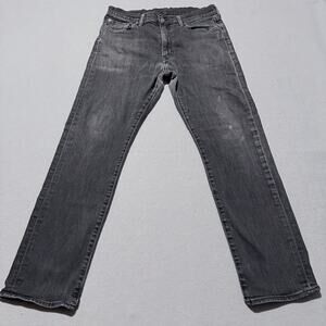 Levi's 513 Straight Jeans Distressed Gray Denim Mid Rise Zip Fly Slim Fit 33X30